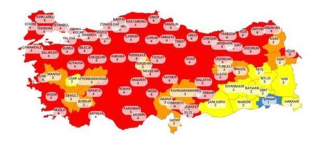 K­o­r­o­n­a­v­i­r­ü­s­ ­r­i­s­k­ ­h­a­r­i­t­a­s­ı­ ­i­ç­i­n­ ­k­ı­r­m­ı­z­ı­ ­r­e­n­k­ ­g­ü­n­c­e­l­l­e­m­e­s­i­